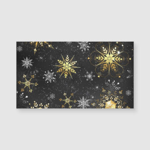 Xmas Golden Snowflakes on Black Background