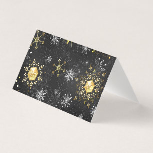 Xmas Golden Snowflakes on Black Background