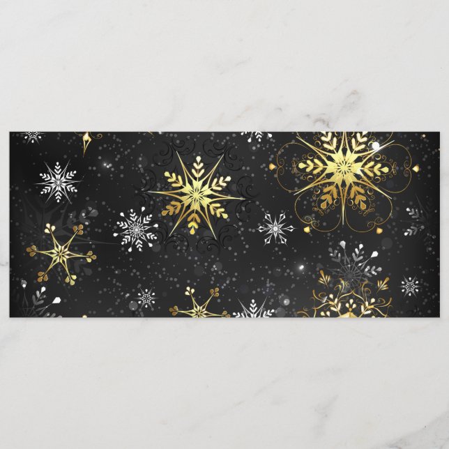 Xmas Golden Snowflakes on Black Background Program (Front)