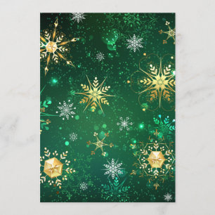 Xmas Golden Snowflakes on Green Background Program