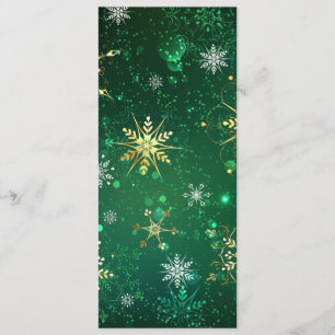 Xmas Golden Snowflakes on Green Background Program