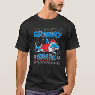 Xmas Granny Santa Shark Lover Christmas Family Ugl T-Shirt