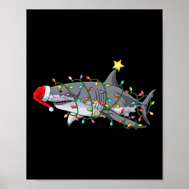 Xmas Graphic Christmas Shark Fun Sharks Christmas  Poster (Front)