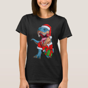 Xmas Graphic Dino T Rex Boys Dinosaur Christmas T-Shirt