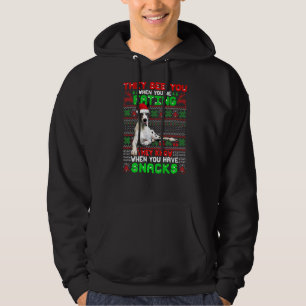 Xmas Great Dane Santa They See You When You're Eat Hoodie