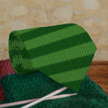 Xmas Green Knit Effect - Two-Tone Spruce Striped Tie<br><div class="desc">A beautiful Christmas green paired with a knit illusion print makes this perfect for the holiday season but also wearable any time of year. The spruce or forest greens are a timeless classic in a striped pattern.</div>