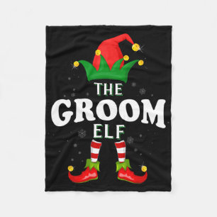 Xmas Groom Elf Family Matching Christmas Pajama  Fleece Blanket