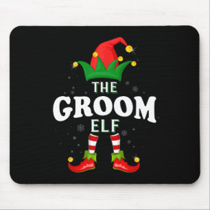 Xmas Groom Elf Family Matching Christmas Pajama Mouse Pad