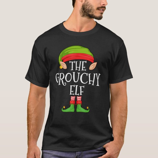 Xmas Grouchy Elf Matching  Men Christmas Family T-Shirt (Front)