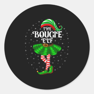 Xmas Group Matching Women Girls The Bougie Elf Chr Classic Round Sticker