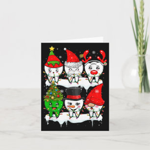 Xmas Group Santa Reindeer Elf Teeth Dentist Job De Card