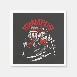Xmas Gruss Vom Krampus Christmas Devil  Napkin