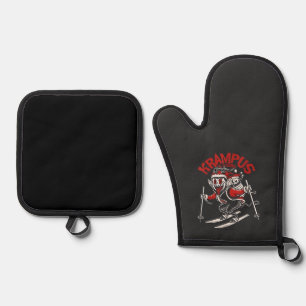 Xmas Gruss Vom Krampus Christmas Devil Oven Mitt & Pot Holder Set