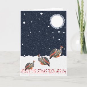 XMAS GUINEA FOWL 35 HOLIDAY CARD