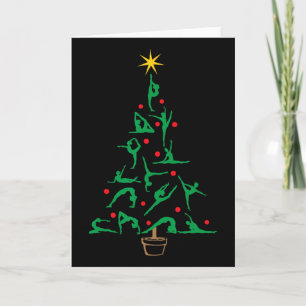 Xmas Gymnastics Yoga Christmas Tree Card
