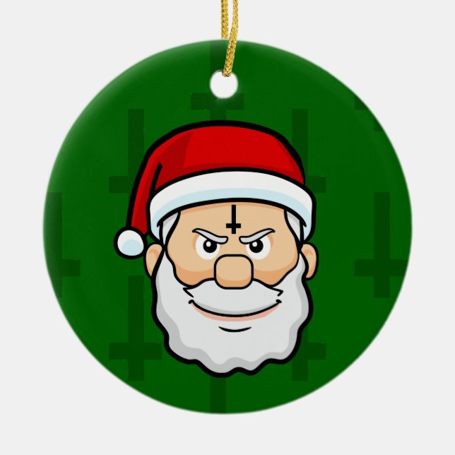 xmas hail santa ceramic ornament (Front)