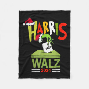 Xmas Harris Waltz Election Kamala Harris Tim Waltz Fleece Blanket