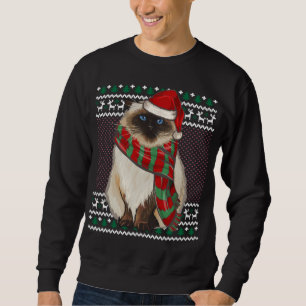 Xmas Himalayan Cat Santa Hat Ugly Christmas Sweatshirt