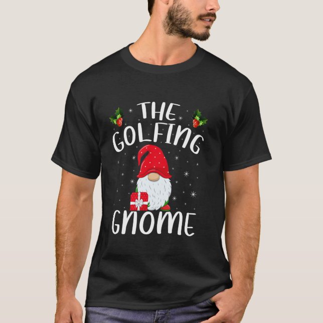 Xmas Holiday Family Matching The Golfing Gnome Chr T-Shirt (Front)