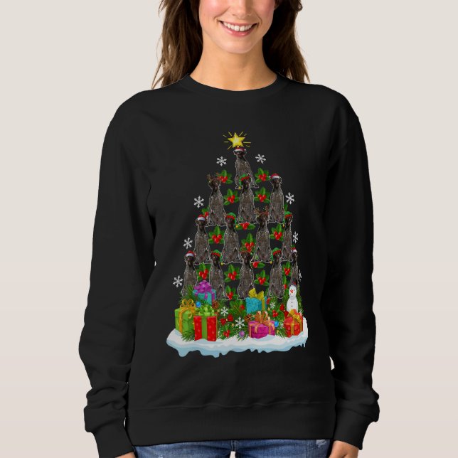 Xmas Holiday German Wirehaired Pointer Dog Christm Sweatshirt (Front)