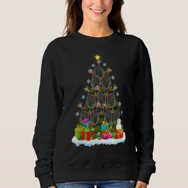 Xmas Holiday   Guinea Fowl Bird Christmas Tree Sweatshirt (Front)