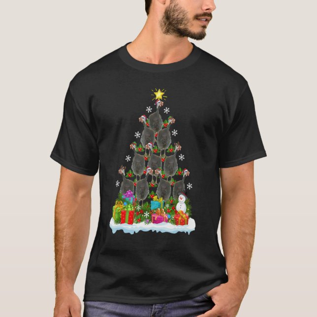 Xmas Holiday   Guinea Fowl Bird Christmas Tree T-Shirt (Front)