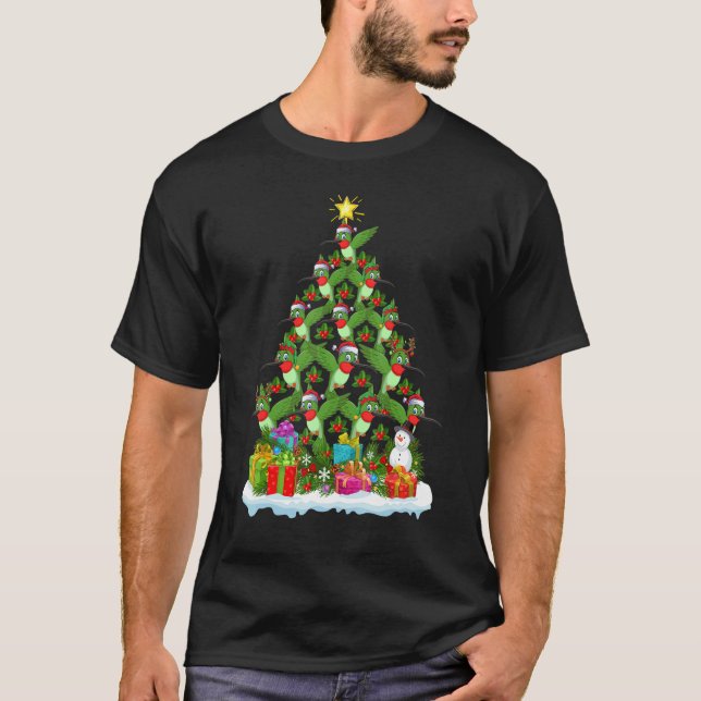 Xmas Holiday   Hummingbird Christmas Tree T-Shirt (Front)