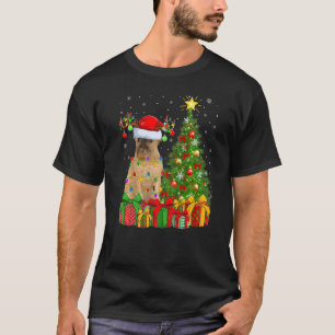 Xmas Holiday Light Santa Brussels Griffon Dog Chri T-Shirt