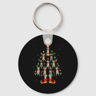 Xmas Holiday Lighting Brittany Spaniel Dog Christm Key Ring