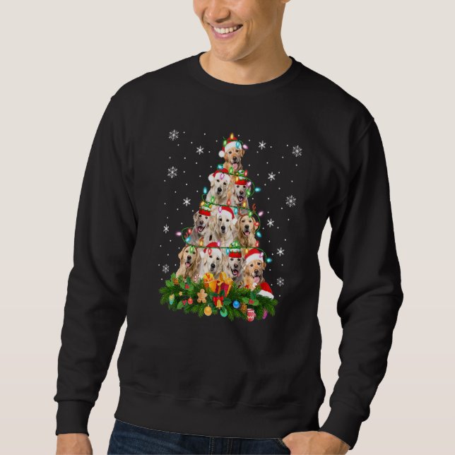 Xmas Holiday Lighting Golden Retriever Dog Christm Sweatshirt (Front)