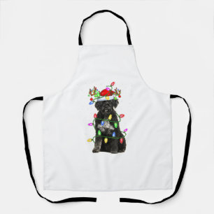 Xmas Holiday Lighting Santa Portuguese Water Dog C Apron