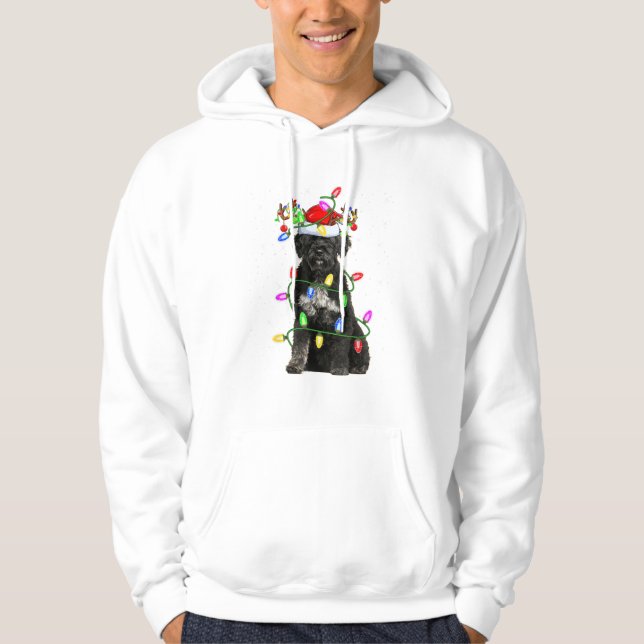 Xmas Holiday Lighting Santa Portuguese Water Dog C Hoodie (Front)