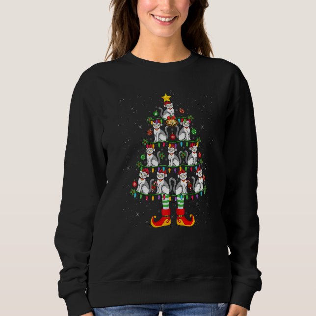 Xmas Holiday Lighting Scottish Fold Cat Christmas  Sweatshirt (Front)