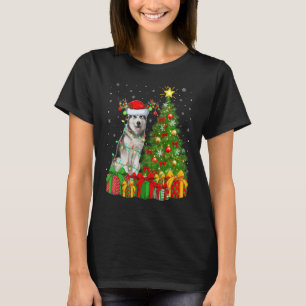 Xmas Holiday Lights Santa Alaskan Malamute Dog Chr T-Shirt