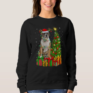 Xmas Holiday Lights Santa English Bulldog Christma Sweatshirt