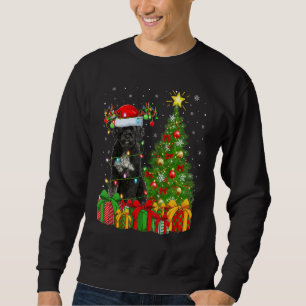 Xmas Holiday Lights Santa Giant Schnauzer Dog Chri Sweatshirt