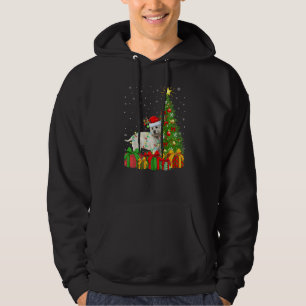 Xmas Holiday Lights Santa Westie Dog Christmas Tre Hoodie