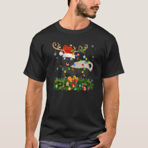 Xmas Holiday Reindeer Hat Santa Badger Christmas T-Shirt