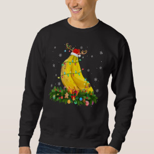 Xmas Holiday Reindeer Hat Santa Banana Christmas Sweatshirt