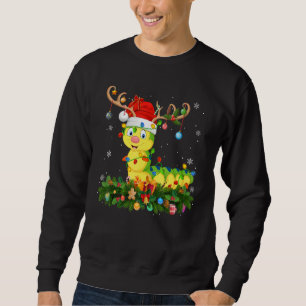 Xmas Holiday Reindeer Hat Santa Caterpillar Christ Sweatshirt