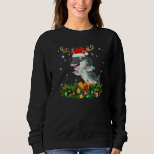 Xmas Holiday Reindeer Hat Santa Catfish Christmas  Sweatshirt
