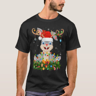 Xmas Holiday Reindeer Hat Santa Hare Christmas T-Shirt