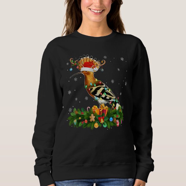 Xmas Holiday Reindeer Hat Santa Hoopoes Bird Chris Sweatshirt (Front)