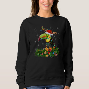 Xmas Holiday Reindeer Hat Santa Hornbill Bird Chri Sweatshirt