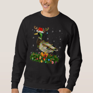 Xmas Holiday Reindeer Hat Santa Mallard Bird Chris Sweatshirt