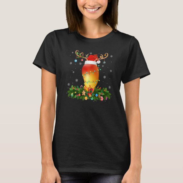 Xmas Holiday Reindeer Hat Santa Mango Christmas   T-Shirt (Front)