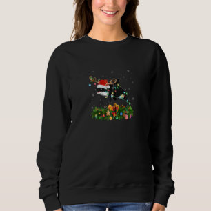 Xmas Holiday Reindeer Hat Santa Orca Fish Christma Sweatshirt