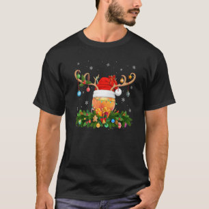 Xmas Holiday Reindeer Hat Santa Peach Fruit Christ T-Shirt