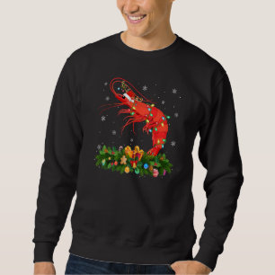 Xmas Holiday Reindeer Hat Santa Shrimp Fish Christ Sweatshirt