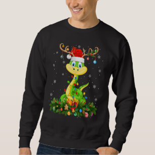 Xmas Holiday Reindeer Hat Santa Snake Christmas Sweatshirt